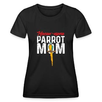 Ara à poitrine jaune Perroquet bleu et ara jaune - T-shirt sport Femme - noir - Devant - AI Model Female 172 light (172cm)