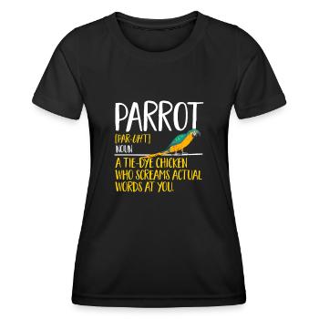 Yellow-breasted Macaw Parrot Blue And Yellow Macaw - Women's Functional T-Shirt - black - Front - AI Model Female 172 light (172cm)