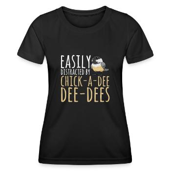 Observation des oiseaux mésanges - T-shirt sport Femme - noir - Devant - AI Model Female 172 light (172cm)
