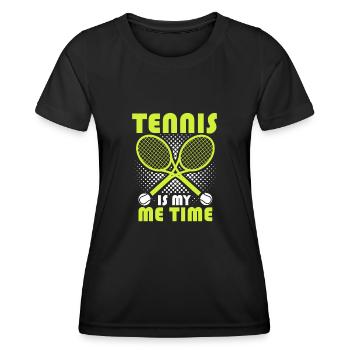 Tennis Dire que le tennis est mon sport de raquette de temps - T-shirt sport Femme - noir - Devant - AI Model Female 172 light (172cm)