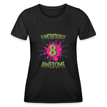 Für Kinder im Alter von 8 Jahren Schleimliebhaber Bunter Schleim - Frauen Funktions-T-Shirt - Schwarz - Vorne - AI Model Female 172 light (172cm)