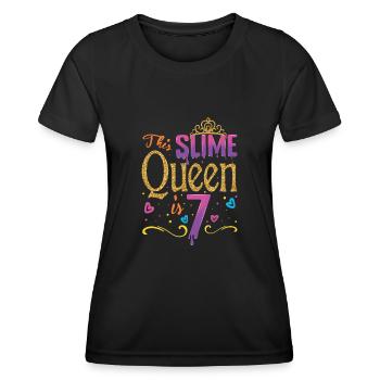 Alter 7 Jahre alt Kinder Schleim Liebhaber Schleim Mädchen - Frauen Funktions-T-Shirt - Schwarz - Vorne - AI Model Female 172 light (172cm)