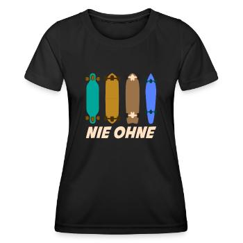 Longboard Longboarding Longboarder - Frauen Funktions-T-Shirt - Schwarz - Vorne - AI Model Female 172 light (172cm)