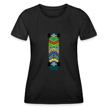 Longboarder Longboarding Longboard - Women's Functional T-Shirt - black - Front - AI Model Female 172 light (172cm)