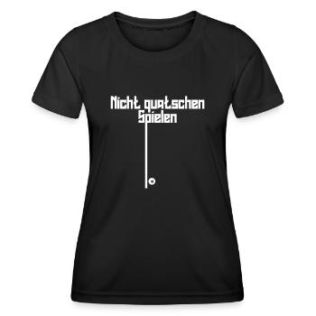 Poolbillard Billard Queue Snooker - Frauen Funktions-T-Shirt - Schwarz - Vorne - AI Model Female 172 light (172cm)