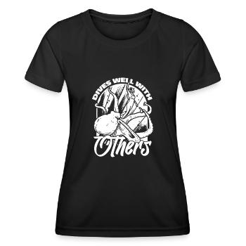 Plongeurs Plongée commerciale - T-shirt sport Femme - noir - Devant - AI Model Female 172 light (172cm)