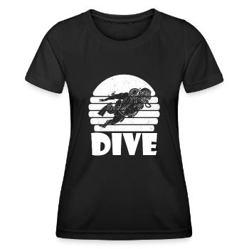 Plongeurs Plongée commerciale - T-shirt sport Femme - noir - Devant - AI Model Female 172 light (172cm)