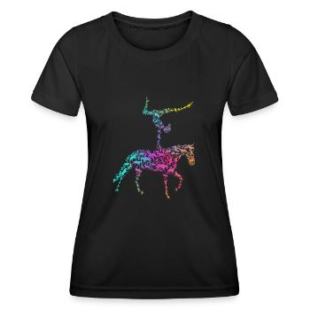 Voltigieren Reiten Pferd Spruch Reiter Reitverein - Frauen Funktions-T-Shirt - Schwarz - Vorne - AI Model Female 172 light (172cm)