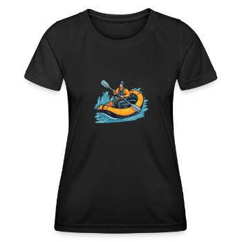 Rafting - Frauen Funktions-T-Shirt - Schwarz - Vorne - AI Model Female 172 light (172cm)