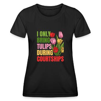 Tulpen Tulpen - Frauen Funktions-T-Shirt - Schwarz - Vorne - AI Model Female 172 light (172cm)