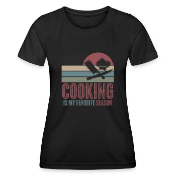 Chapeau de chef Cuisine Chef Chef Cuisine - T-shirt sport Femme - noir - Devant - AI Model Female 172 light (172cm)