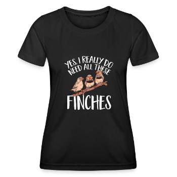 Zebra Finches Bird Zebra Finch - Women's Functional T-Shirt - black - Front - AI Model Female 172 light (172cm)