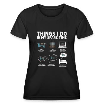 Woodturning Woodturning Wood Lathe Lathe - Women's Functional T-Shirt - black - Front - AI Model Female 172 light (172cm)