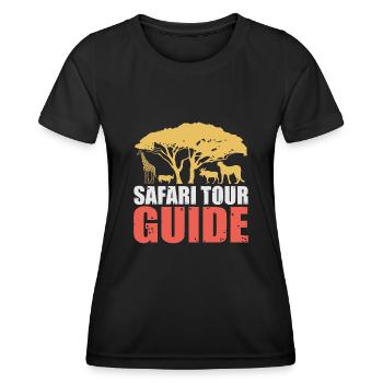 Safari Faune Afrique Le Big 5 Zoologie - T-shirt sport Femme - noir - Devant - AI Model Female 172 light (172cm)