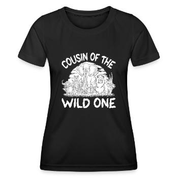 Safari Faune Afrique Le Big 5 Zoologie - T-shirt sport Femme - noir - Devant - AI Model Female 172 light (172cm)