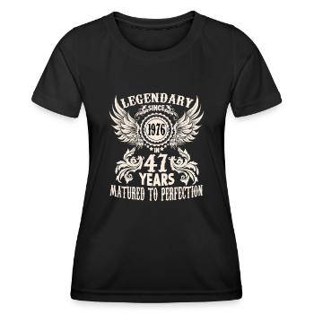 Legendary since 1976 birthday 47 year old legend - Frauen Funktions-T-Shirt - Schwarz - Vorne - AI Model Female 172 light (172cm)