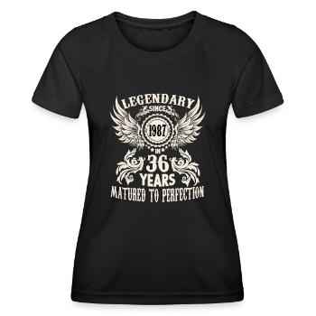Legend 36 years birthday shirt sayings men - Frauen Funktions-T-Shirt - Schwarz - Vorne - AI Model Female 172 light (172cm)