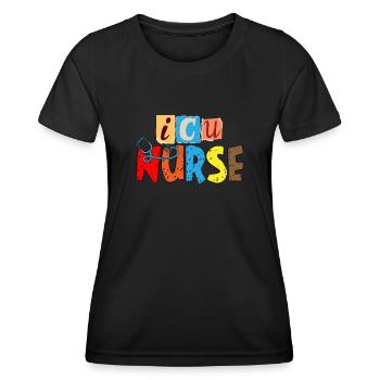 Stéthoscope infirmier - T-shirt sport Femme - noir - Devant - AI Model Female 172 light (172cm)