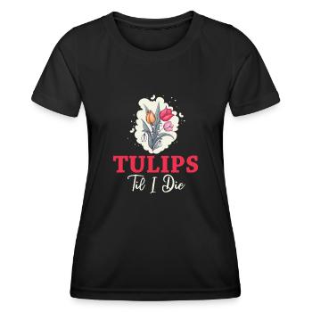 Tulpen Tulpen - Frauen Funktions-T-Shirt - Schwarz - Vorne - AI Model Female 172 light (172cm)