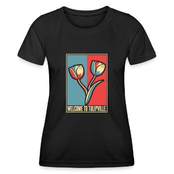 Tulpen Tulpen - Frauen Funktions-T-Shirt - Schwarz - Vorne - AI Model Female 172 light (172cm)
