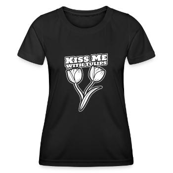 Tulpen Tulpen - Frauen Funktions-T-Shirt - Schwarz - Vorne - AI Model Female 172 light (172cm)