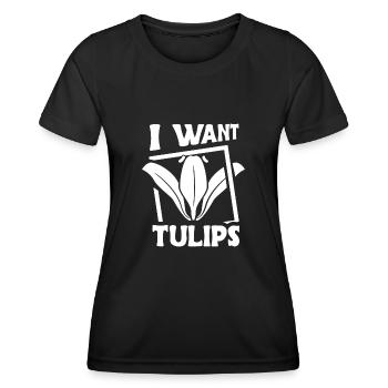 Tulpen Tulpen - Frauen Funktions-T-Shirt - Schwarz - Vorne - AI Model Female 172 light (172cm)