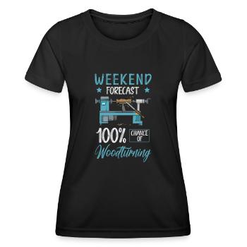 Tour à bois tournante - T-shirt sport Femme - noir - Devant - AI Model Female 172 light (172cm)