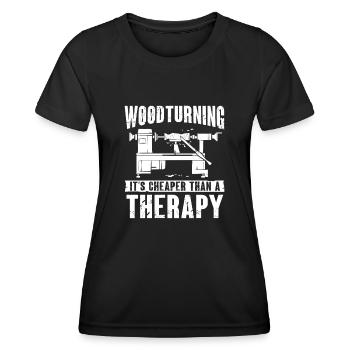 Woodturning Woodturning Wood Lathe Lathe - Women's Functional T-Shirt - black - Front - AI Model Female 172 light (172cm)