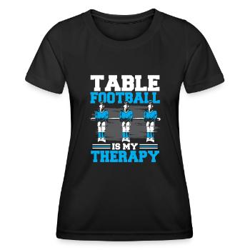 Tischfußball ist meine Therapie Tischfußball - Frauen Funktions-T-Shirt - Schwarz - Vorne - AI Model Female 172 light (172cm)