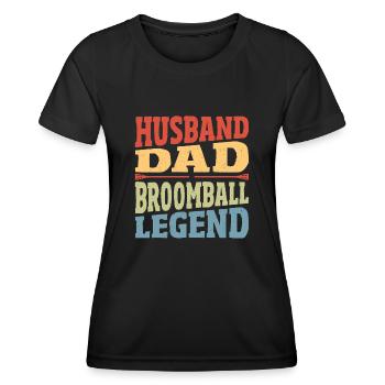 Mari Père Balai Légende Balai Balai - T-shirt sport Femme - noir - Devant - AI Model Female 172 light (172cm)
