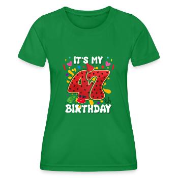 47. Geburtstag Wassermelone - Frauen Funktions-T-Shirt - Kelly Green - Vorne - AI Model Female 172 dark (172cm)