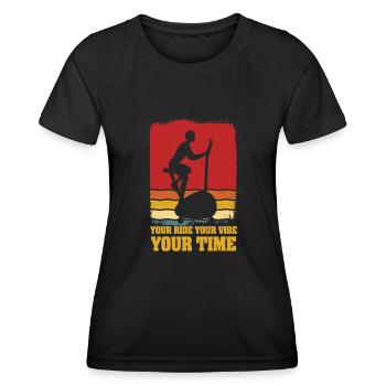 Votre trajet votre vibration vos ergomètres de temps - T-shirt sport Femme - noir - Devant - AI Model Female 172 light (172cm)
