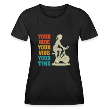 Your Ride Your Vibe Your Time - T-shirt sport Femme - noir - Devant - AI Model Female 172 light (172cm)