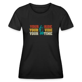 Votre trajet votre vibration vos ergomètres de temps - T-shirt sport Femme - noir - Devant - AI Model Female 172 light (172cm)