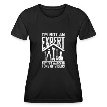 Ich bin kein Experte, aber ich habe tonnenweise - Frauen Funktions-T-Shirt - Schwarz - Vorne - AI Model Female 172 light (172cm)