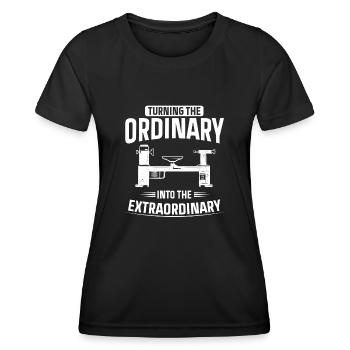 Woodturning Woodturning Wood Lathe Lathe - Women's Functional T-Shirt - black - Front - AI Model Female 172 light (172cm)