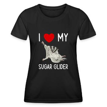 Short-headed glider Sugar Glider - Women's Functional T-Shirt - black - Front - AI Model Female 172 light (172cm)