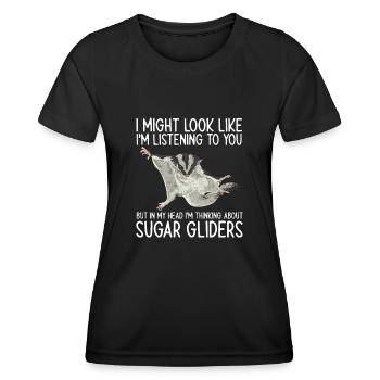 Short-headed glider Sugar Glider - Women's Functional T-Shirt - black - Front - AI Model Female 172 light (172cm)