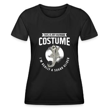 Short-headed glider Sugar Glider - Women's Functional T-Shirt - black - Front - AI Model Female 172 light (172cm)