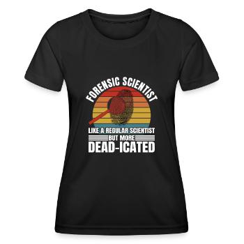 Un scientifique médico-légal plus de cadeaux de laboratoire criminel mort - T-shirt sport Femme - noir - Devant - AI Model Female 172 light (172cm)
