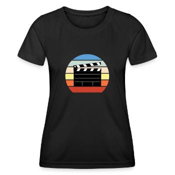 Vintage Film Clapper Director Musical Actor - Frauen Funktions-T-Shirt - Schwarz - Vorne - AI Model Female 172 light (172cm)