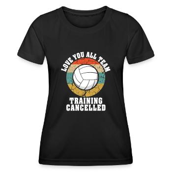 Je t’aime tous L’entraînement de l’équipe annulé Volleyball - T-shirt sport Femme - noir - Devant - AI Model Female 172 light (172cm)