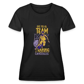 Je t’aime tout l’entraînement de l’équipe Basketball annulé - T-shirt sport Femme - noir - Devant - AI Model Female 172 light (172cm)