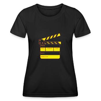 Vintage Film Clapper Director Musical Actor - Frauen Funktions-T-Shirt - Schwarz - Vorne - AI Model Female 172 light (172cm)