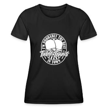 Tennis de table ping pong meilleur - T-shirt sport Femme - noir - Devant - AI Model Female 172 light (172cm)