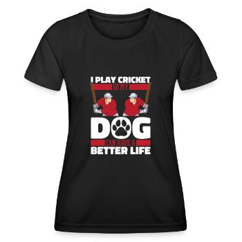 Cricket - Frauen Funktions-T-Shirt - Schwarz - Vorne - AI Model Female 172 light (172cm)