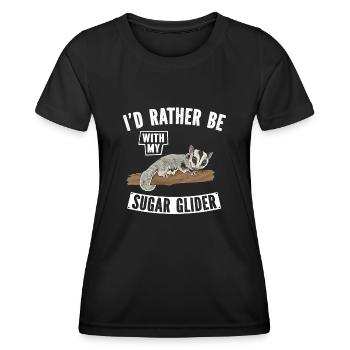 Short-headed glider Sugar Glider - Women's Functional T-Shirt - black - Front - AI Model Female 172 light (172cm)