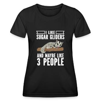 Short-headed glider Sugar Glider - Women's Functional T-Shirt - black - Front - AI Model Female 172 light (172cm)