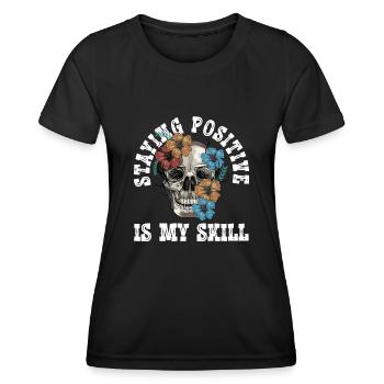 Positiv zu bleiben ist meine Kunst - Frauen Funktions-T-Shirt - Schwarz - Vorne - AI Model Female 172 light (172cm)