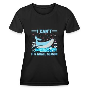 Ich Kann Nicht, Es Ist Walsaison Walliebhaber - Frauen Funktions-T-Shirt - Schwarz - Vorne - AI Model Female 172 light (172cm)